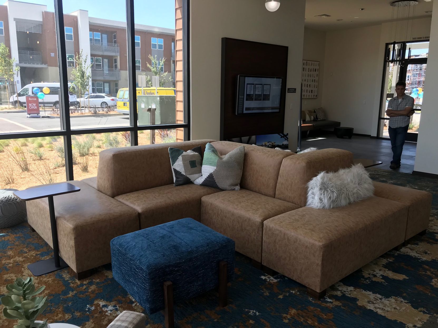 Inside the leasing center at The Braydon Apartments in Napa.